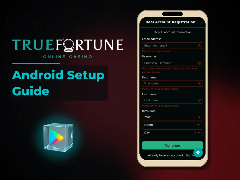 True Fortune casino - Android Setup Guide