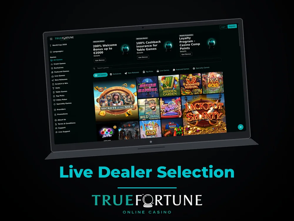 True Fortune casino - Live Dealer Selection