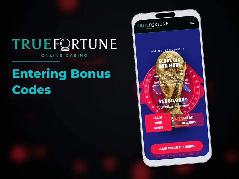 True Fortune casino - Entering Bonus Codes
