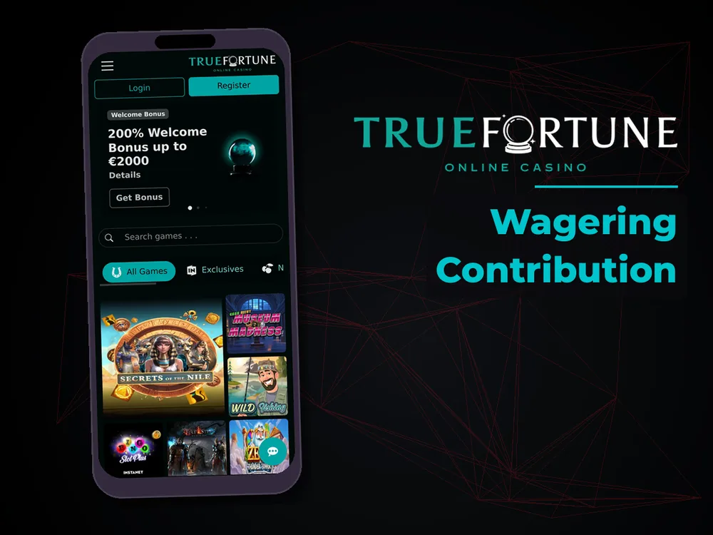 True Fortune casino - Wagering Contribution