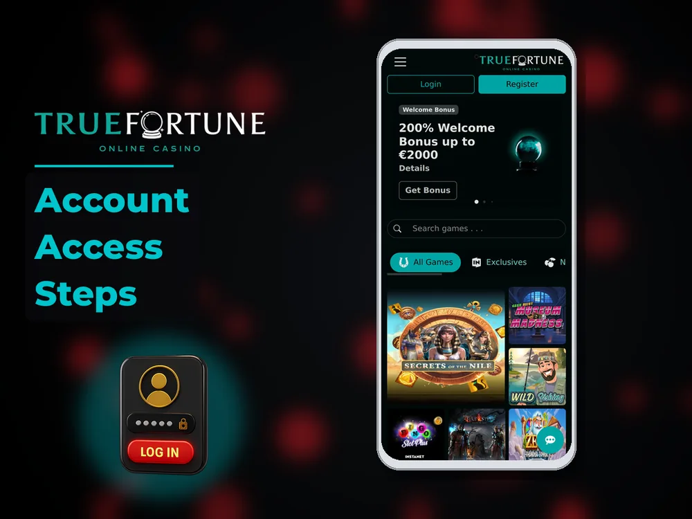 True Fortune casino - Account Access Steps