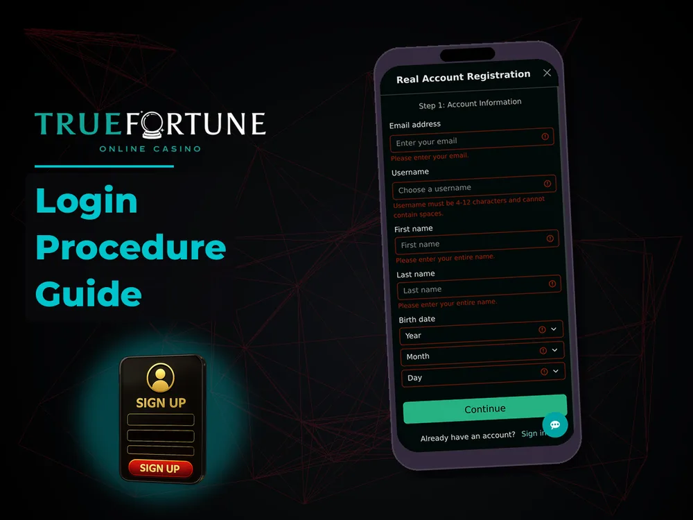 True Fortune casino - Login Procedure Guide