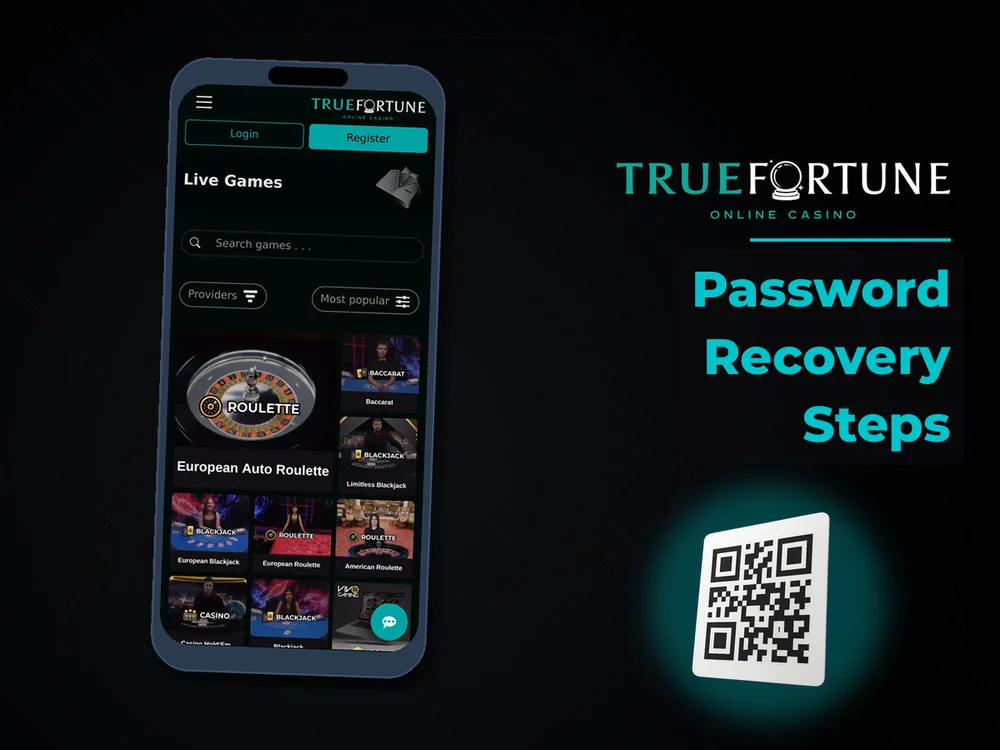True Fortune casino - Password Recovery Steps