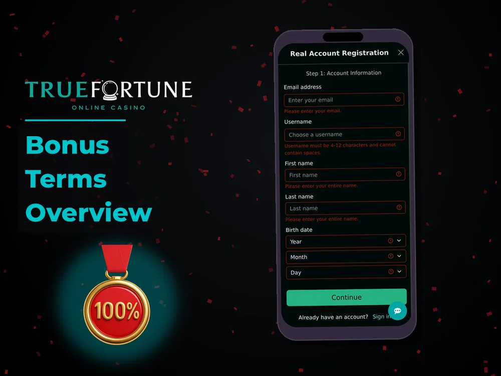 True Fortune casino - Bonus Terms Overview