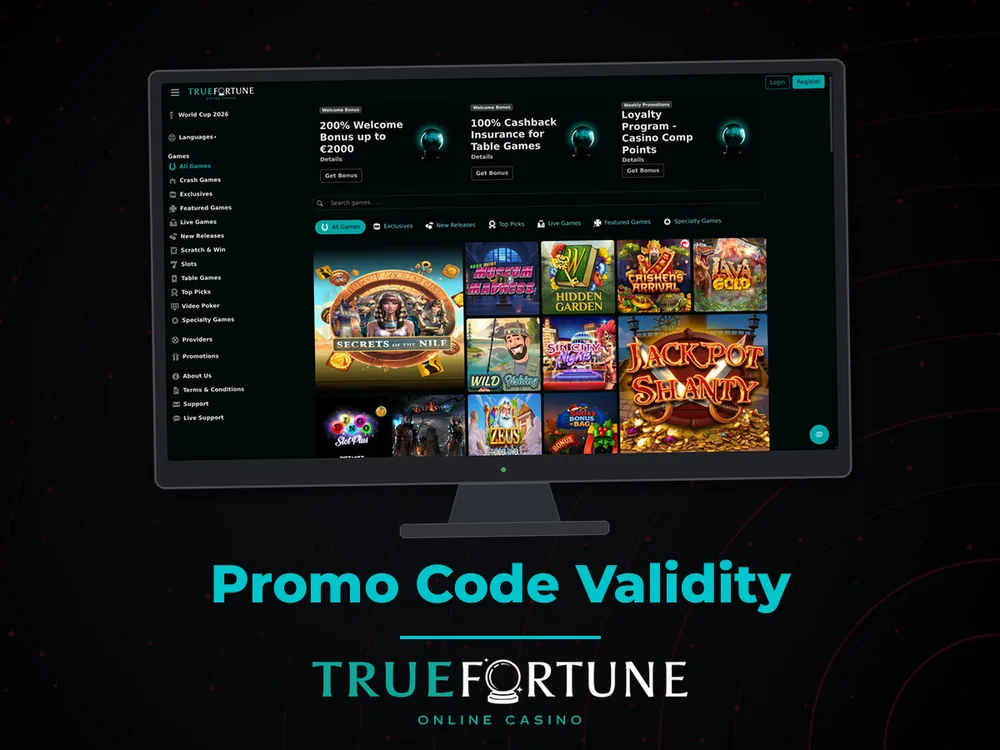 True Fortune casino - Promo Code Validity