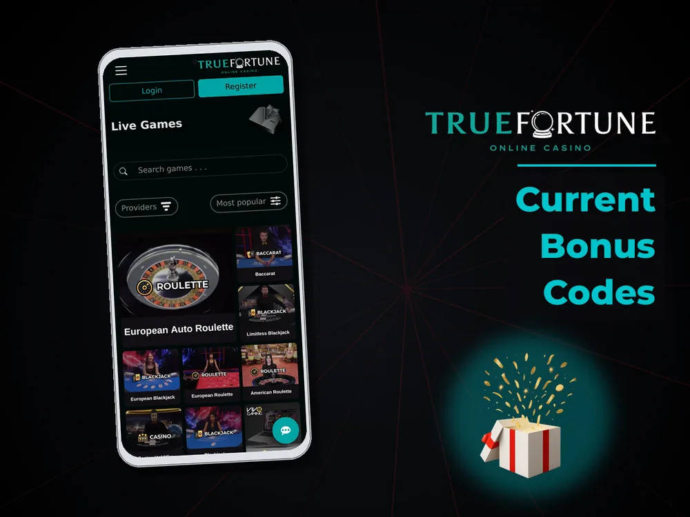 True Fortune casino - Current Bonus Codes