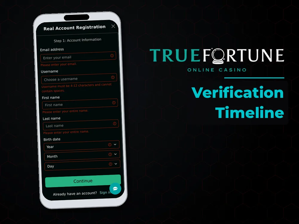 True Fortune casino - Verification Timeline