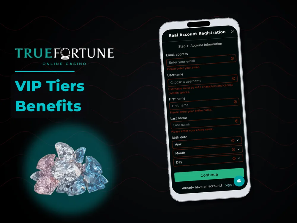 True Fortune casino - VIP Tiers Benefits