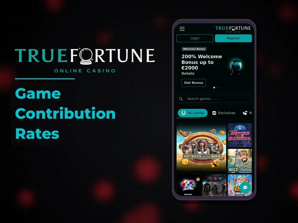 True Fortune casino - Game Contribution Rates