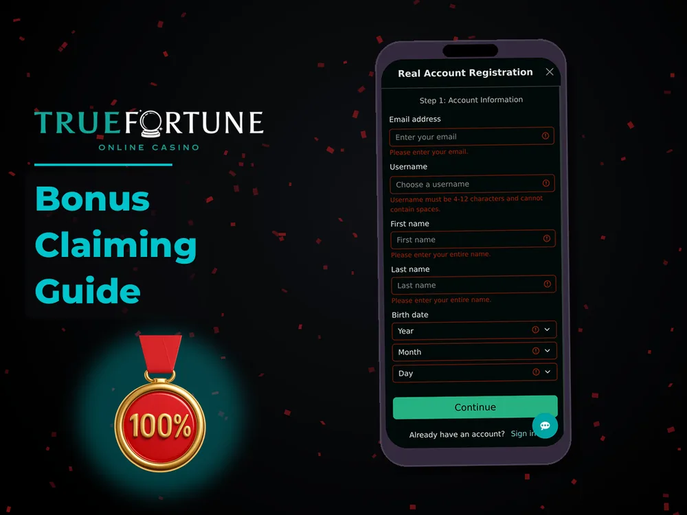 True Fortune casino - Bonus Claiming Guide