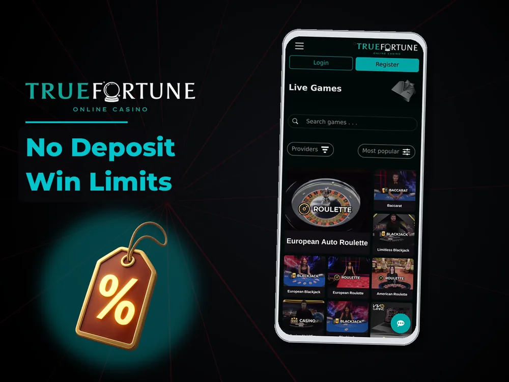 True Fortune casino - No Deposit Win Limits