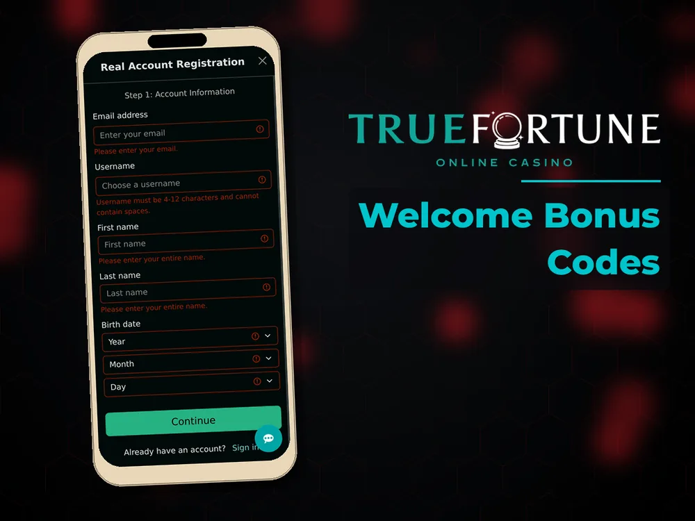 True Fortune casino - Welcome Bonus Codes