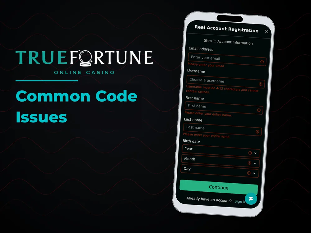 True Fortune casino - Common Code Issues