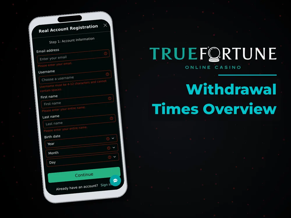 True Fortune casino - Withdrawal Times Overview