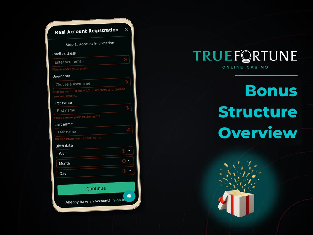 True Fortune casino - Bonus Structure Overview