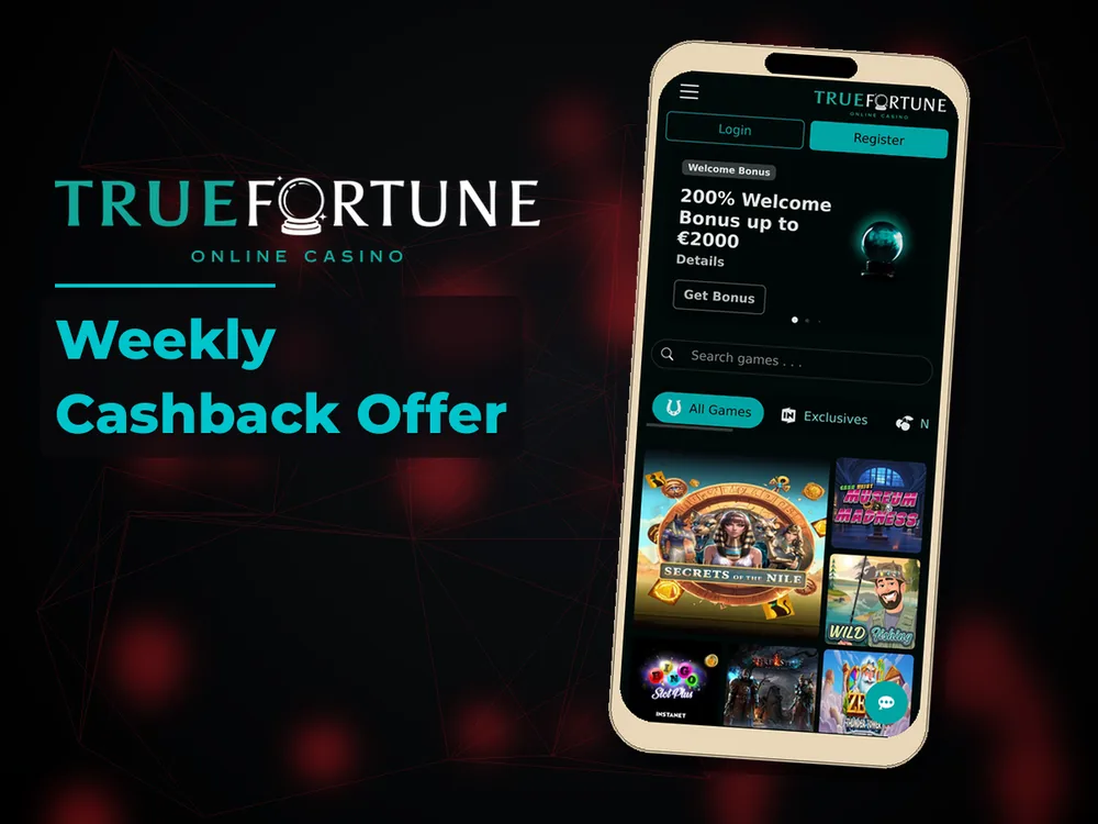 True Fortune casino - Weekly Cashback Offer