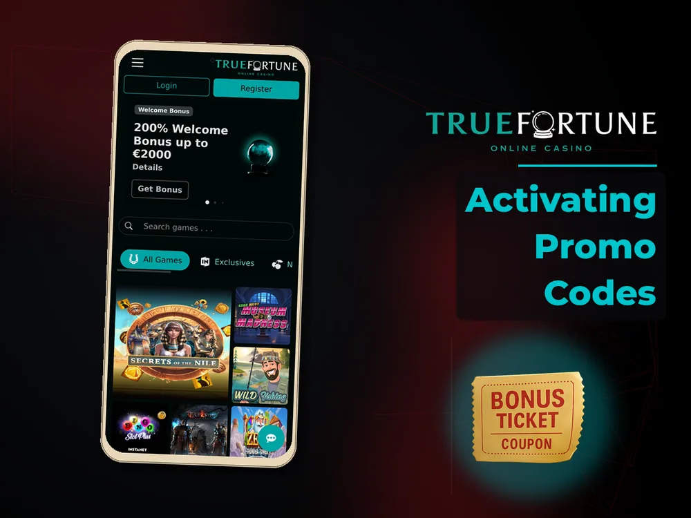 True Fortune casino - Activating Promo Codes