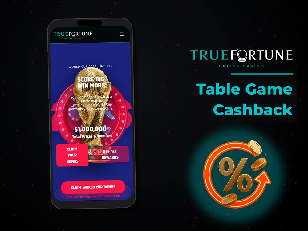 True Fortune casino - Table Game Cashback