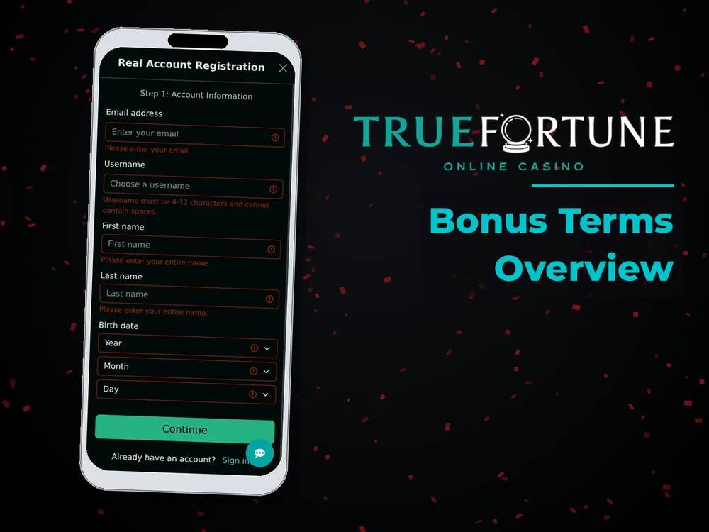 True Fortune casino - Bonus Terms Overview