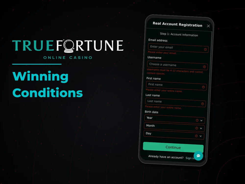 True Fortune casino - Winning Conditions