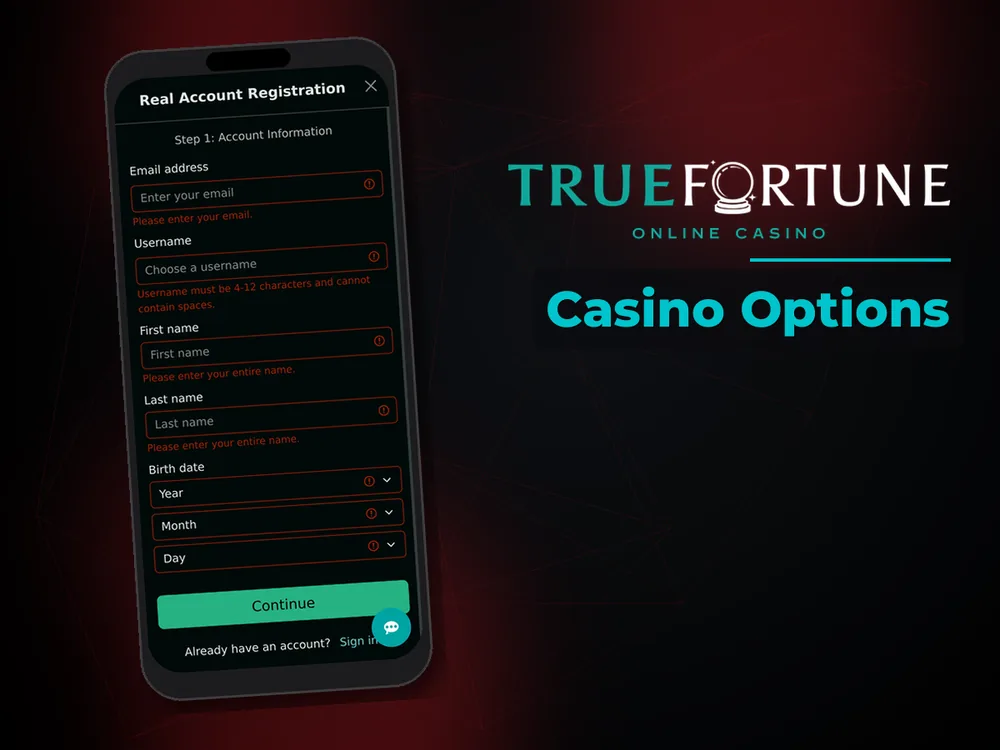 True Fortune casino - Casino Options