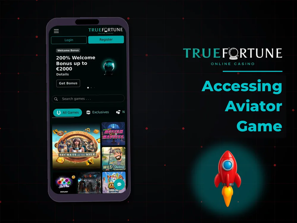 True Fortune casino - Accessing Aviator Game