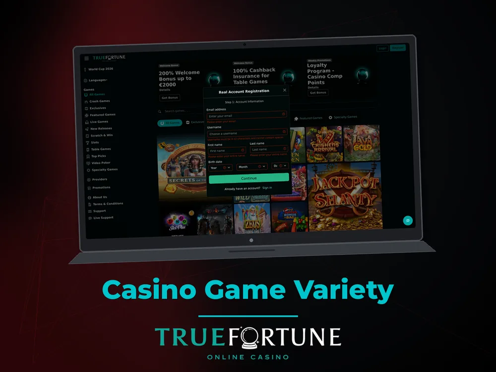 True Fortune casino - Casino Game Variety