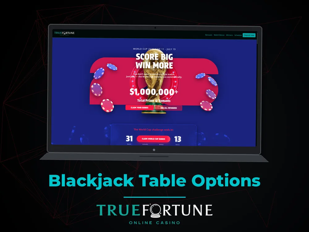 True Fortune casino - Blackjack Table Options