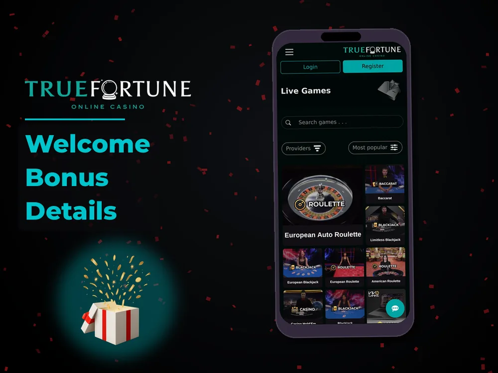 True Fortune casino - Welcome Bonus Details