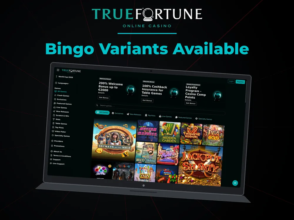 True Fortune casino - Bingo Variants Available