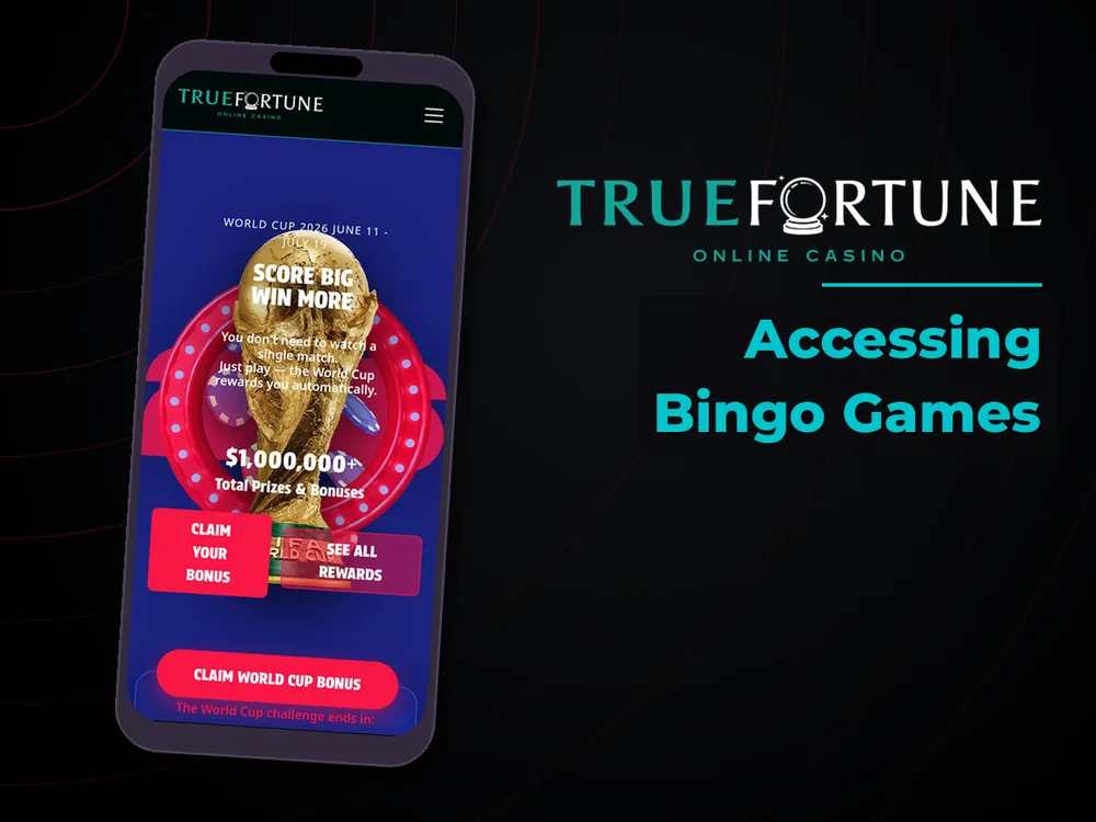 True Fortune casino - Accessing Bingo Games