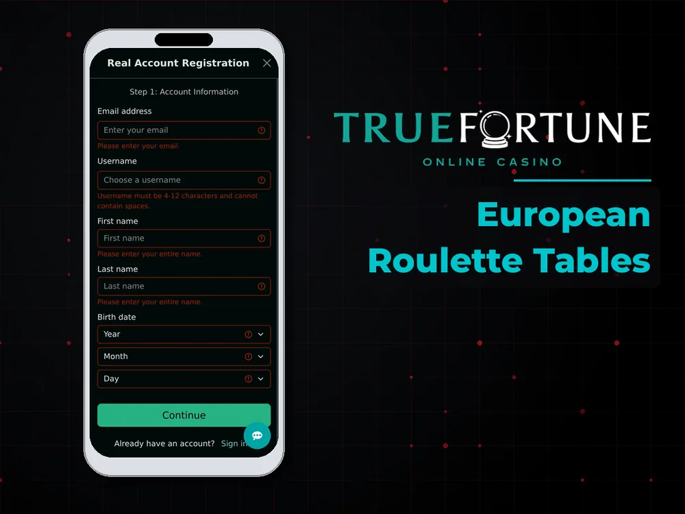 True Fortune casino - European Roulette Tables