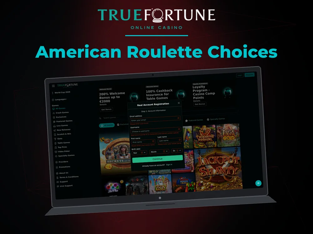 True Fortune casino - American Roulette Choices