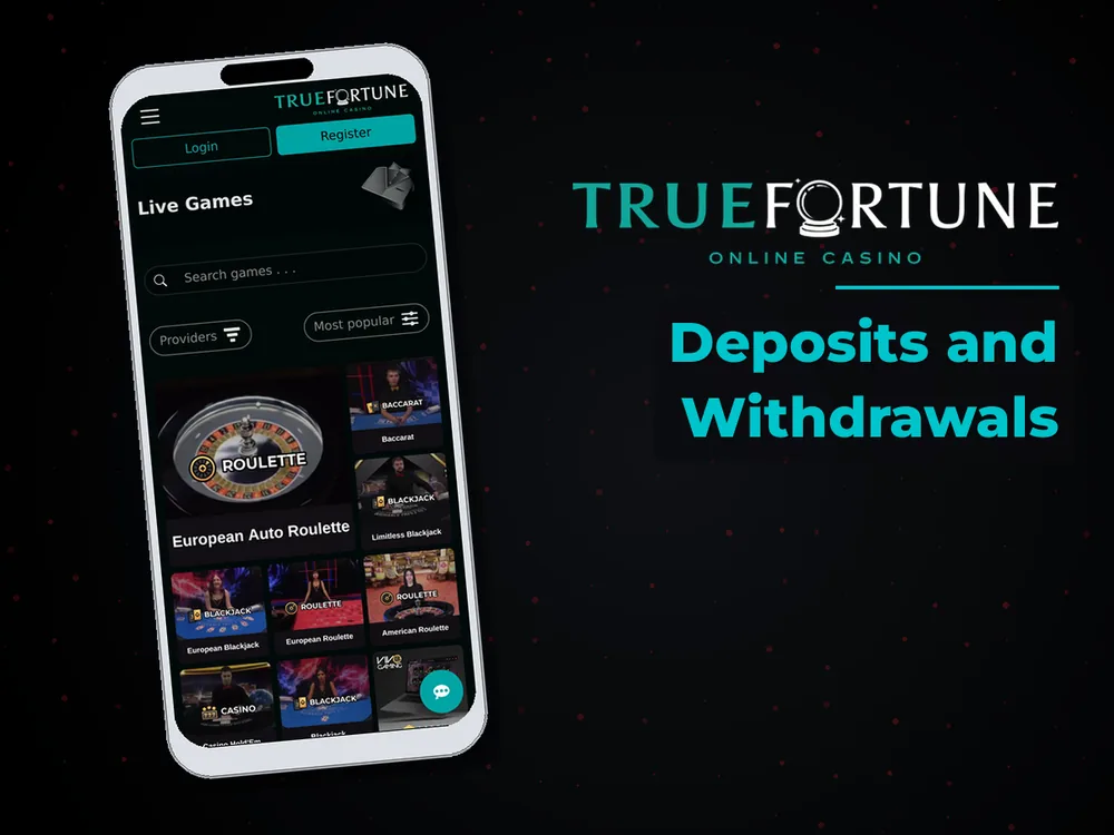 True Fortune casino - Deposits and Withdrawals