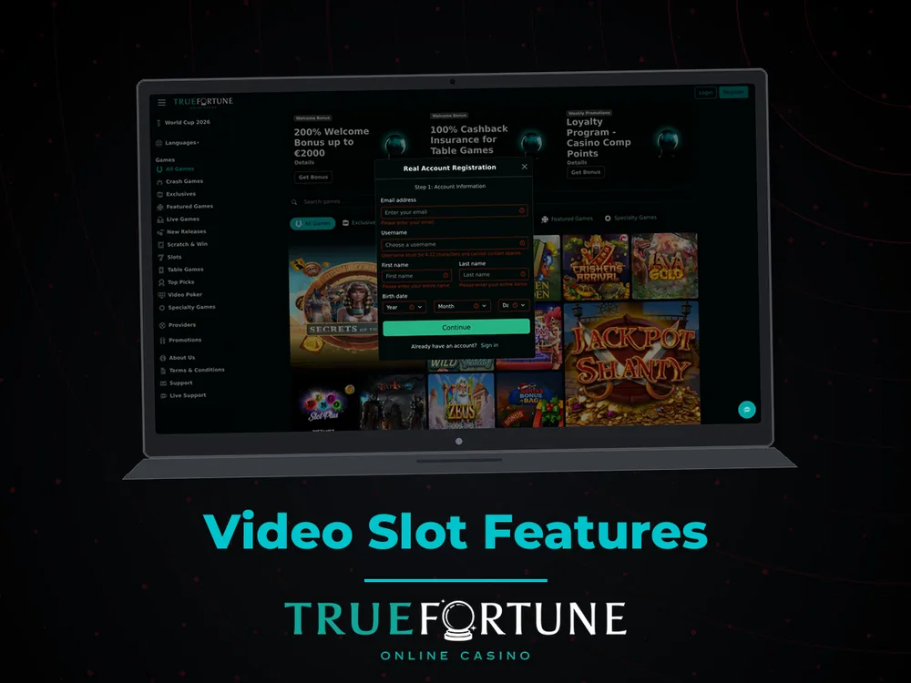 True Fortune casino - Video Slot Features