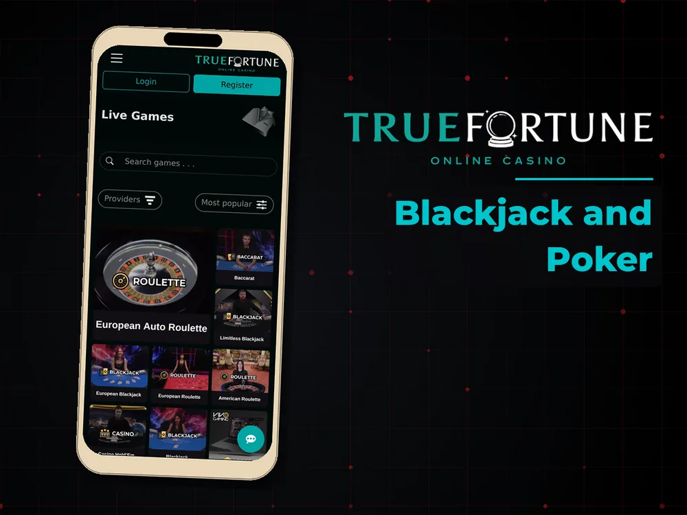 True Fortune casino - Blackjack and Poker
