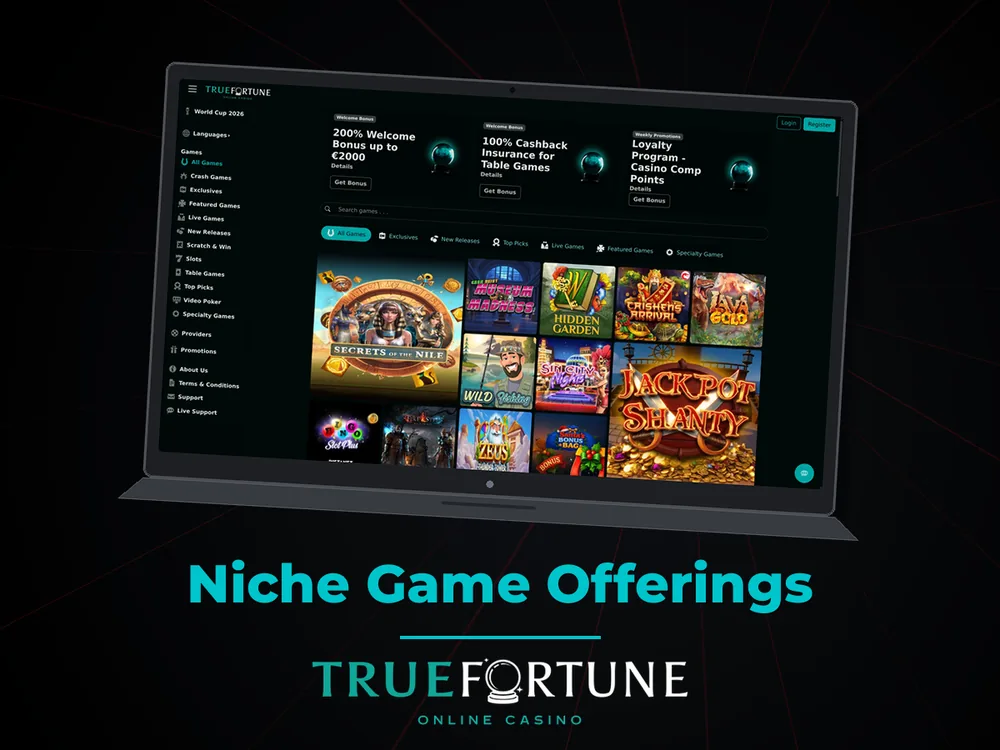 True Fortune casino - Niche Game Offerings
