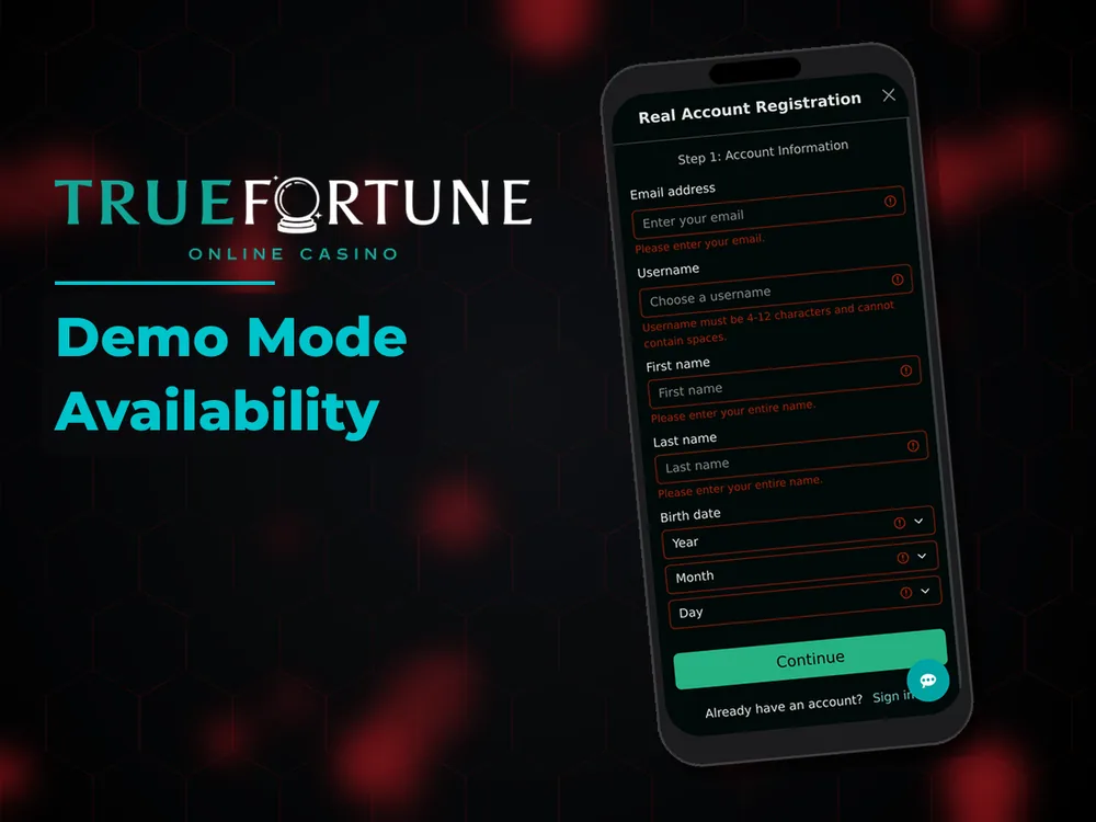 True Fortune casino - Demo Mode Availability